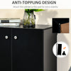 Storage Cabinet w/ Shelves and Door Wooden Sideboard Freestanding Cupboard