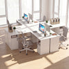 Farmhouse Computer Corner Desk with Storage Cabinets
