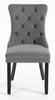 Plush Velvet Dining Chairs with Knocker 1 2 4 6 Black Grey Beige Stud Detailing