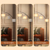 Floor Lamp Free Standing Light Tall Lamp Beige Linen Shade Bedroom Living Room
