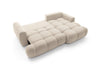48h Delivery L-Shaped Sofa Bed Storage Springs Very Soft Boucle Fabric Beige