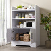 80cm Freestanding Kitchen Cupboard 2-Door Storage Cabinet w/ 4 Shelves, White