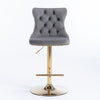 Velvet Swivel Bar Stools Set of 2 Swivel Kitchen Barstools Bar Chairs Grey Black