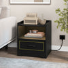 LED Side End Table Storage Nightstand Smart Bedside Table Cabinet Living Room