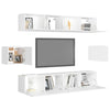 6 Piece TV Cabinet Set White Engineered Wood U1R4