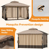 Outdoor Patio Gazebo Pavilion Canopy Double Roof w/LED Light & Bluetooth Speaker