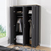 Wooden 3 Door Wardrobe with Hanging Rail Drawers Bedroom Storage Furniture