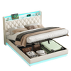 OTTOMAN STORAGE UPHOLSTERED KING BED FRAME WITH HEADBOARD STORAGE, LED & USB