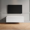 100cm High Gloss Floating TV Cabinet Stand Unit Storage Door Wall Mounted White