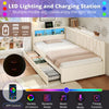 Daybed Velvet Sofabed 3ft Single Sofa Bed Bed Frame With 2 Storage Drawers Beige