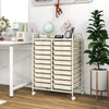 20 Drawers Storage Trolley with 4 Wheels for Beauty Salon-White