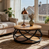 2-Tier Round Coffee Table, 31.5" Wood Circle Accent Center Table for Living Room