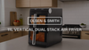 Vertical Air Fryer Dual Stack 11L Digital Dual Cook Functions Twin Baskets 5.5L