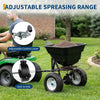 Broadcast Spreader 110 LB Tow Behind Fertilizer Spreader 12" Tires with Cover