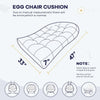 Egg Swing Chair Cushion Waterproof 120x84x18cm Outdoor Patio Hanging Basket C...
