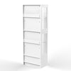 Display Cabinets with Glass Doors & RGB Lights,4 Tier Curio & 1 Drawer Blutpzktw