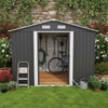 Garden Shed Metal Storage Grey Garden Universe 8ft x 8ft Inc Base Frame GS8-8AN