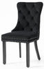 Plush Velvet Dining Chairs with Knocker 1 2 4 6 Black Grey Beige Stud Detailing