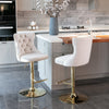 Velvet Swivel Bar Stools Set of 2 Swivel Kitchen Barstools Bar Chairs Grey Black