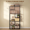 Industrial Ladder Shelf, 6 Tier Bookshelf, Display Rack for Living Room Brown
