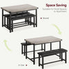 3 Pcs Dining Table Set for 4 Kitchen Table with 2 Upholstered Bench Dining Room