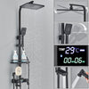 Exposed Shower Taps Mixer Valve Black Bathroom Square Twin Head Bar Shower Set