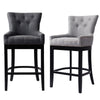 Fabric Wooden Breakfast Bar Stools Chair High Leg Chairs Counter Backrest Home