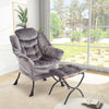 Comfy Lazy Chair with Footstool Relax Lounge Chair Accent Armchair Sofa Chair