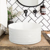 Bathroom Counter Top Ceramic Wash Basin Cloakroom Gloss Sink Round Gloss White