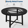 47In Round Dining Table,Kitchen Table for 4 to 6 People with Sturdy Metal Frame