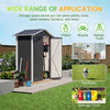 Garden Shed 5X2.6FT Metal Apex Roof Free Foundation Storage House Anthracite