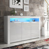 TV Unit | 155cm Sideboard | Cabinet | Cupboard | White High Gloss Doors Free LED