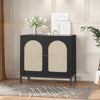 Buffet Storage Cabinet with Rattan Decorating Living Room Wood Kitchen Sideboard