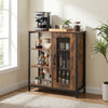 Home Bar Cabinet Coffee Station Cupboard Adjustable Interior Shelves
