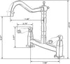 Traditional Kitchen Sink Mixer Tap, 2 Hole Dual Lever Bridge Brass Faucet 1/4 T
