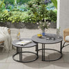 Coffee Tables for Living Room Set of 2 Modern Nesting Coffee Tables Black Finish