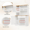180cm Tall Kitchen Storage Display Cabinet w/ LED Lights, Drawers, Doors, White