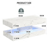 High Gloss LED Coffee Table Modern White Marble 2 Tiers Rectangle Tea Table