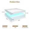High Gloss LED Coffee Table White Square Cocktail Center Table Livingroom Furnit