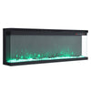 Electric 3 Sided Media Fire 40-100in Wall Insert LED Flames Fireplace Panoramic