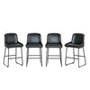 Bar Stools Set of 3/4 PU Leather 24 Inch Height Bar Chairs With Backrest