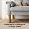 2-Seater Sofa Small Fabric Couch Armrest Side Pocket Modern Living Room