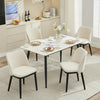 2-Piece Dining Chairs w/ Linen or Velvet Padded Seats, Wood Legs+High Back