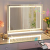 FENCHILIN Crystal LED Strip Mirror Hollywood Bluetooth Vanity Mirror with Lights