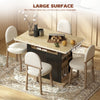 Kitchen Island with Storage Cabinet and Spice Rack, Black & Natural