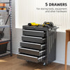 5-Drawer Tool Chest Steel Lockable Tool Storage Cabinet with Wheels