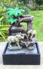 Garden Ornament Fountain Elephant Water Feature Zen Indoor Table Top LED Light