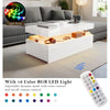 High Gloss LED Coffee Table With Storage Wooden 2 Drawer Living Room Furniture