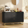 Sideboard Storage Cabinet with Adjustable Shelves, Black