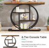 Industrial Console Table, 4-Tier Narrow Entryway Sofa Table w/ Circle Base